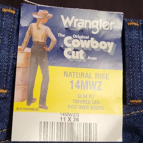NWT Cowboy Cut Womans Wrangler Western Jean 11x36, Natural Rise Slim Fit Tapered - Picture 2 of 9